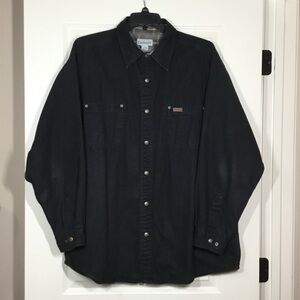 Carhartt S296 Flannel-Lined Canvas Shirt Jacket, Black, 2XL